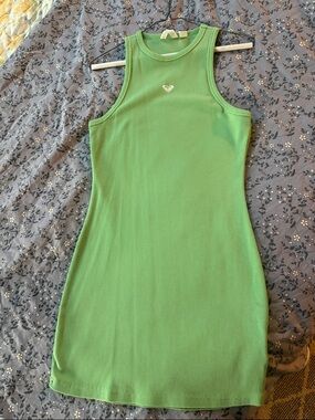 Roxy Light Green Ribbed Tank Dress